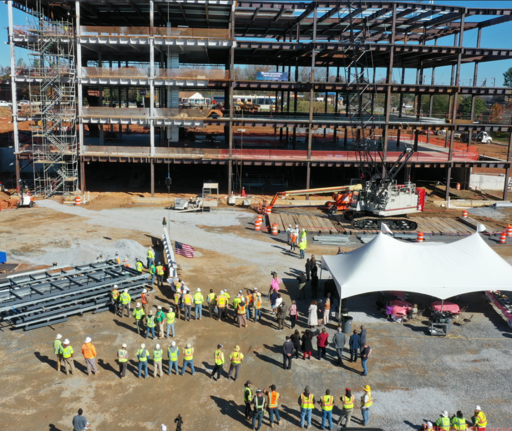 Centra Langhorne Medical Center topping out