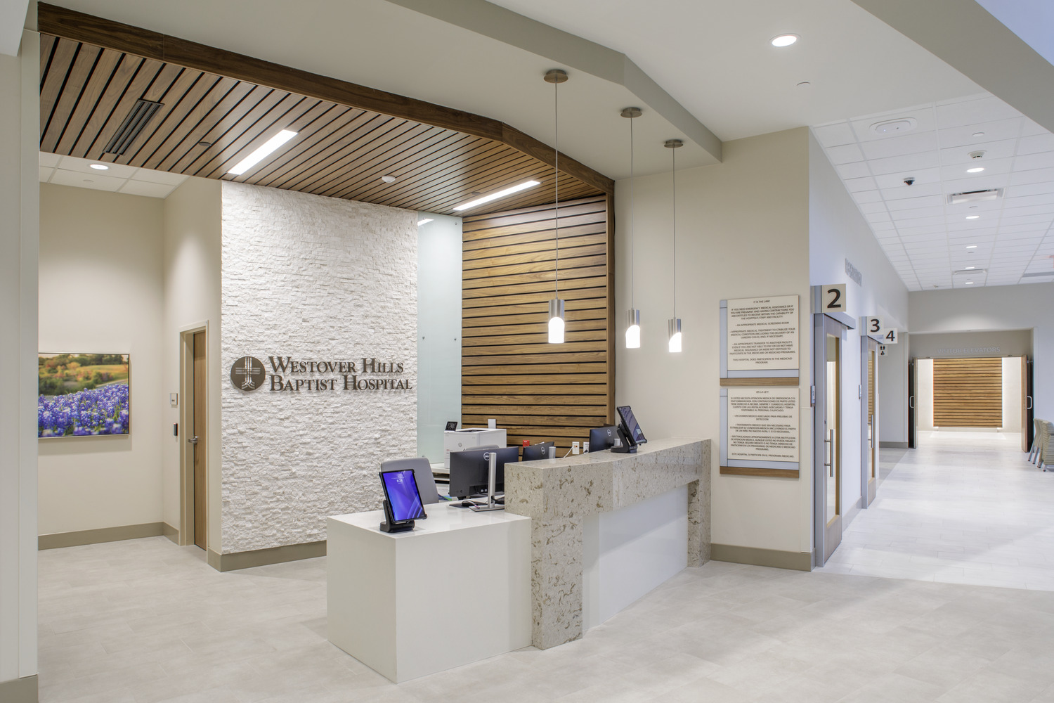 Image of admissions desk within Westover Hills Baptist Hospital