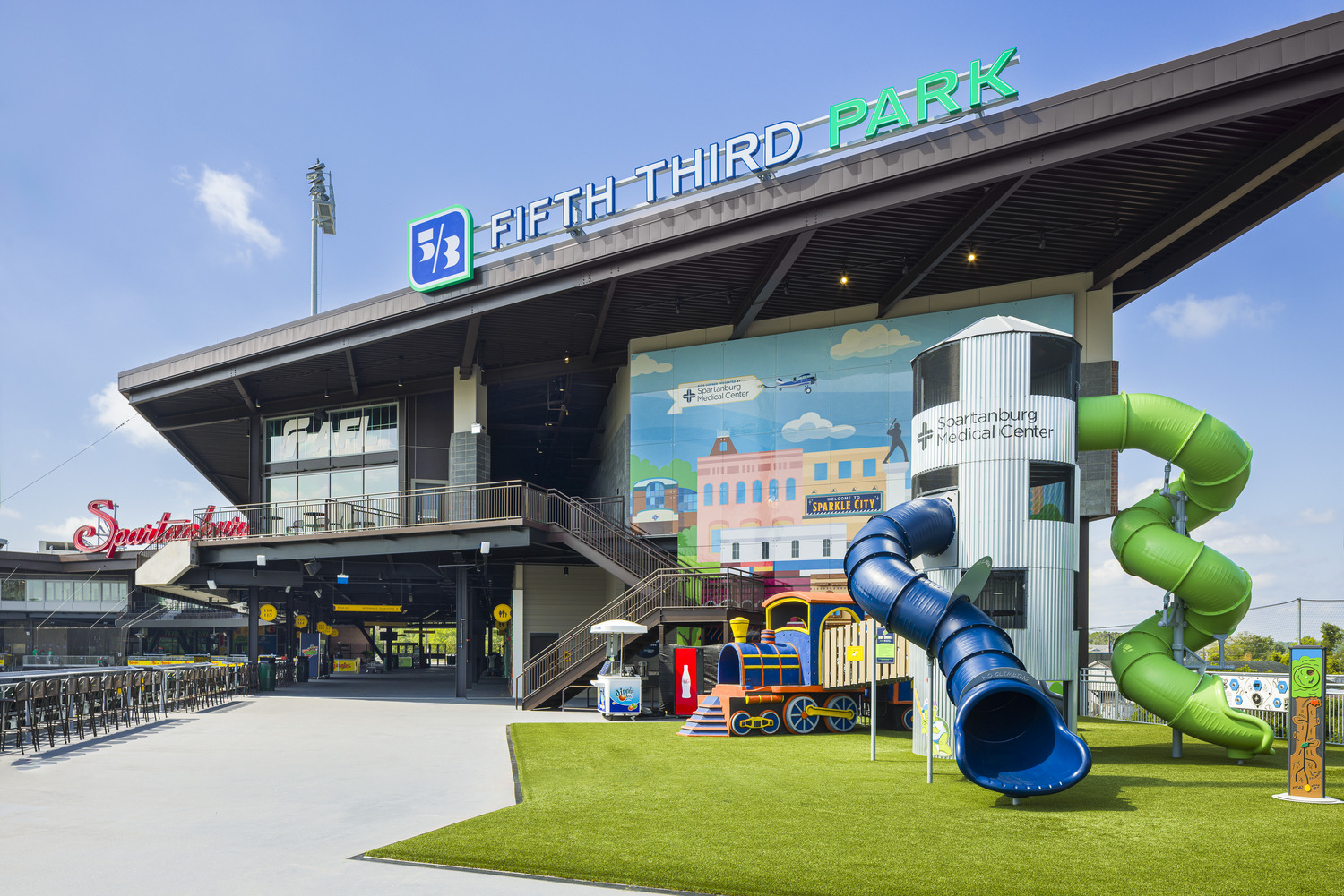 Image of children's playground at abaseball field