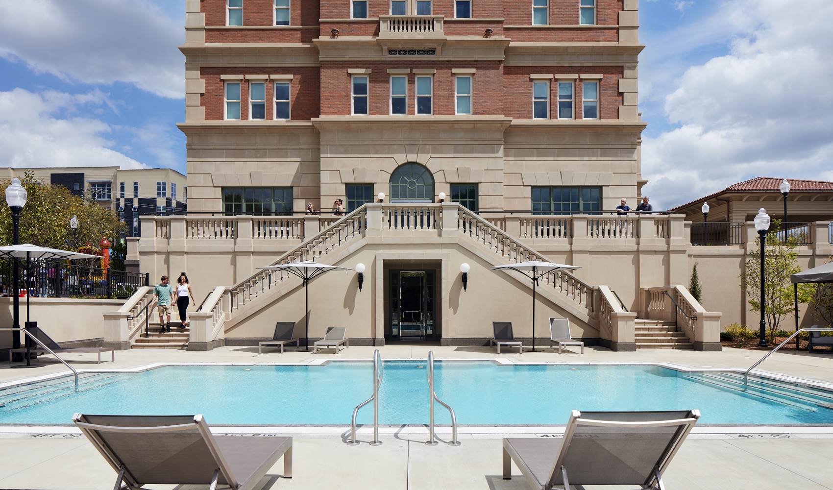 Outdoor pool at A C Hotel Spartanburg