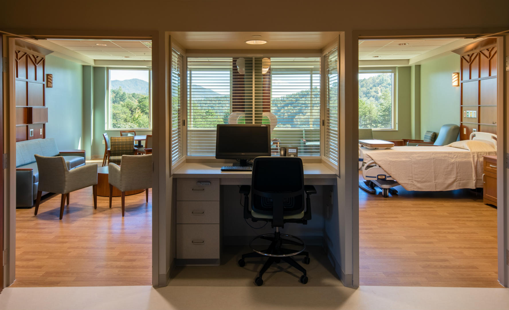 Patient room at Cherokee Hospital