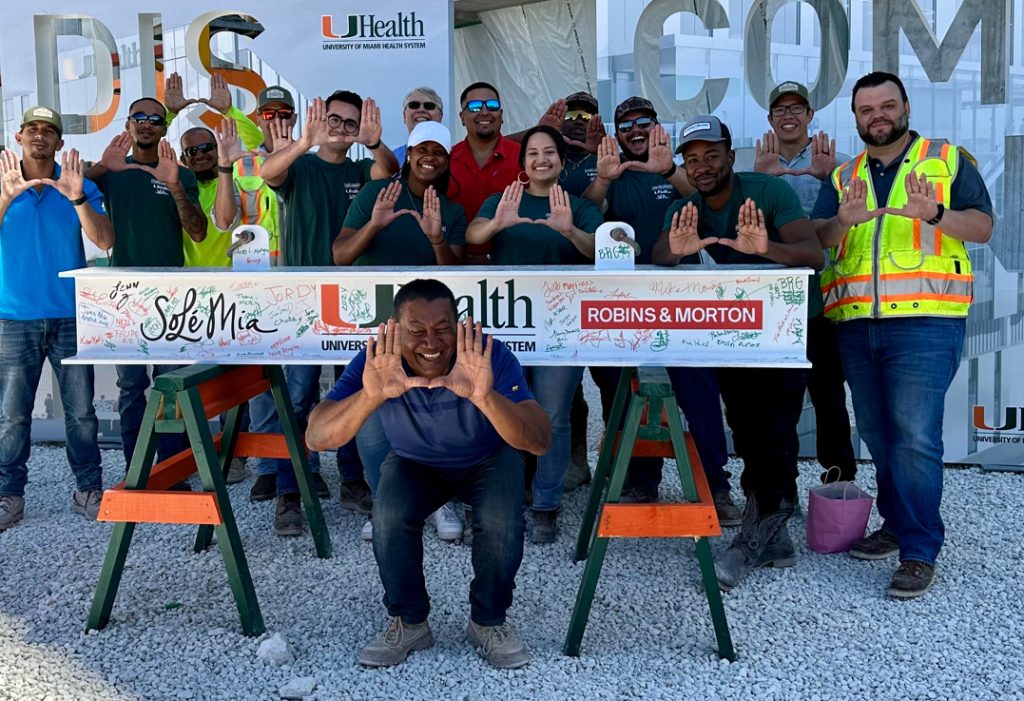 UHealth at SoLe Mia topping out