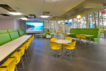 Colorful dining area at the T Mobile Corporate Office