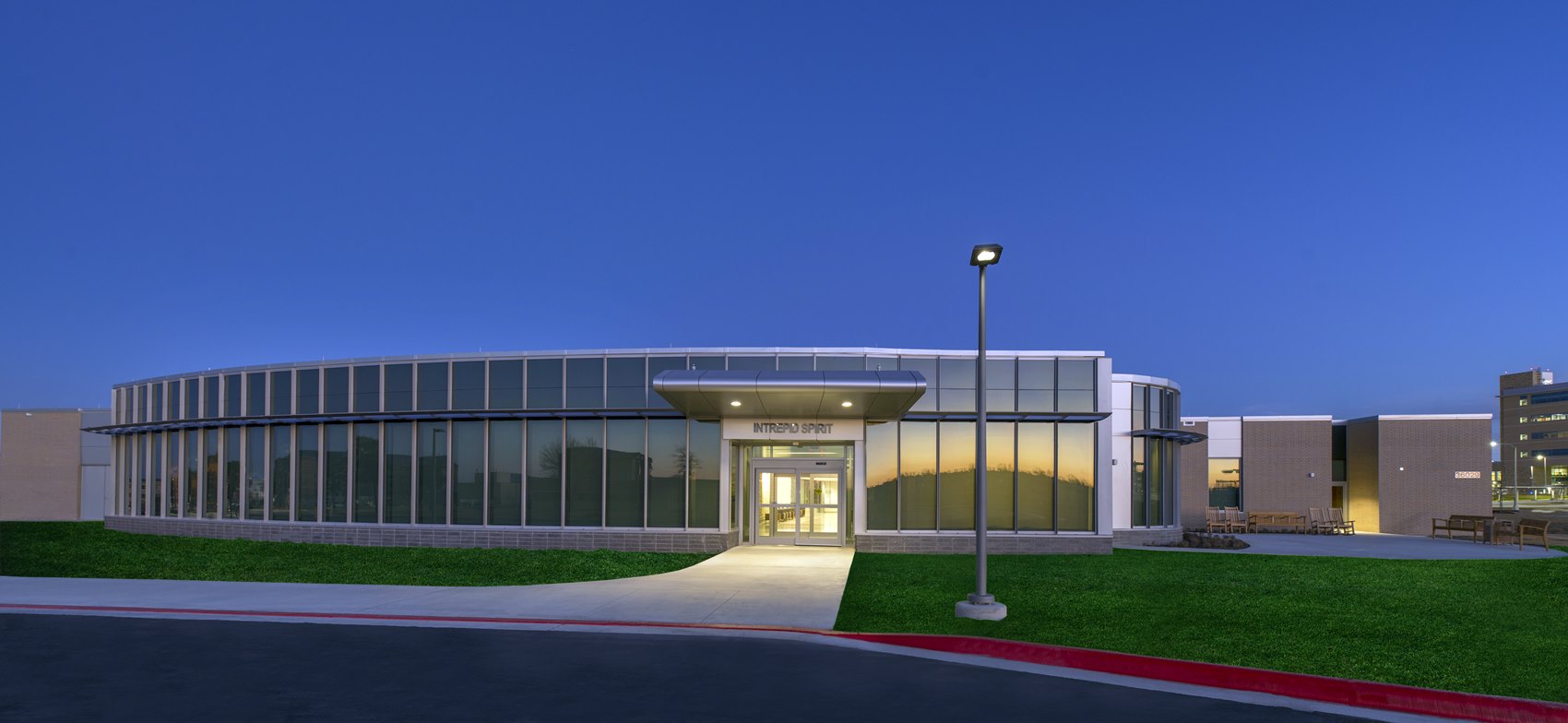 Exterior view of the National Intrepid Center of Excellence facility in Fort Hood