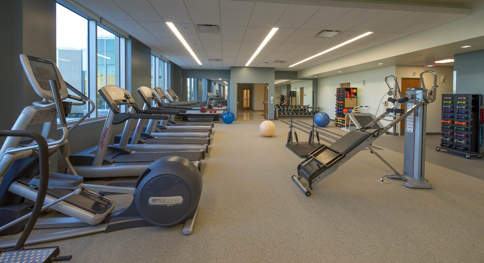 Physical therapy room inside the National Intrepid Center of Excellence facility in Fort Hood