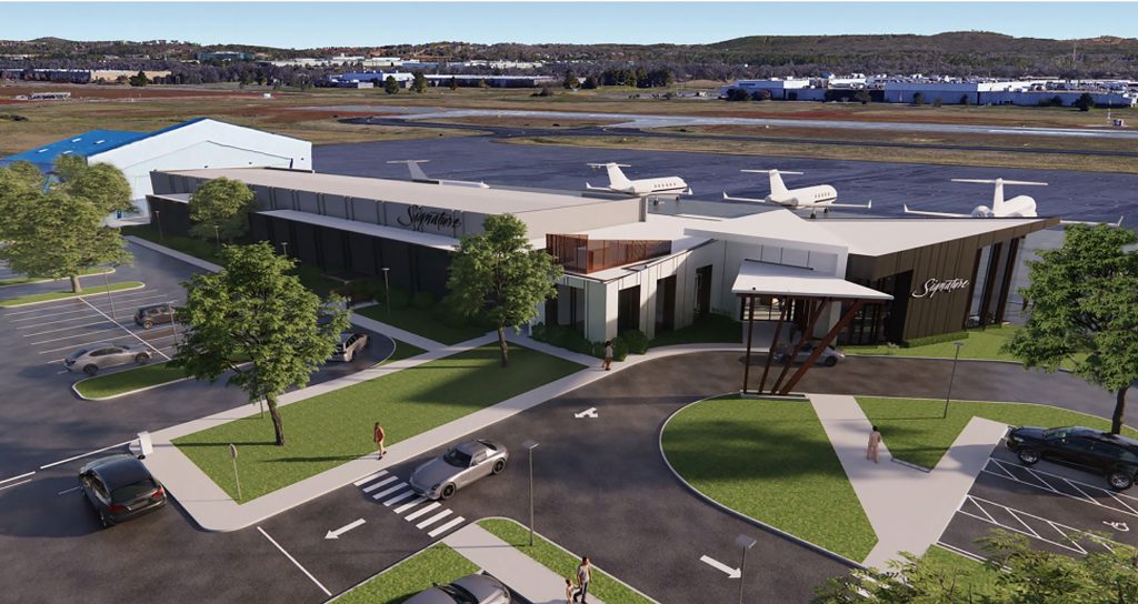 Signature Aviation private terminal rendering