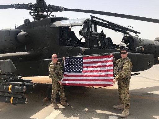 soldiers with a helicopter