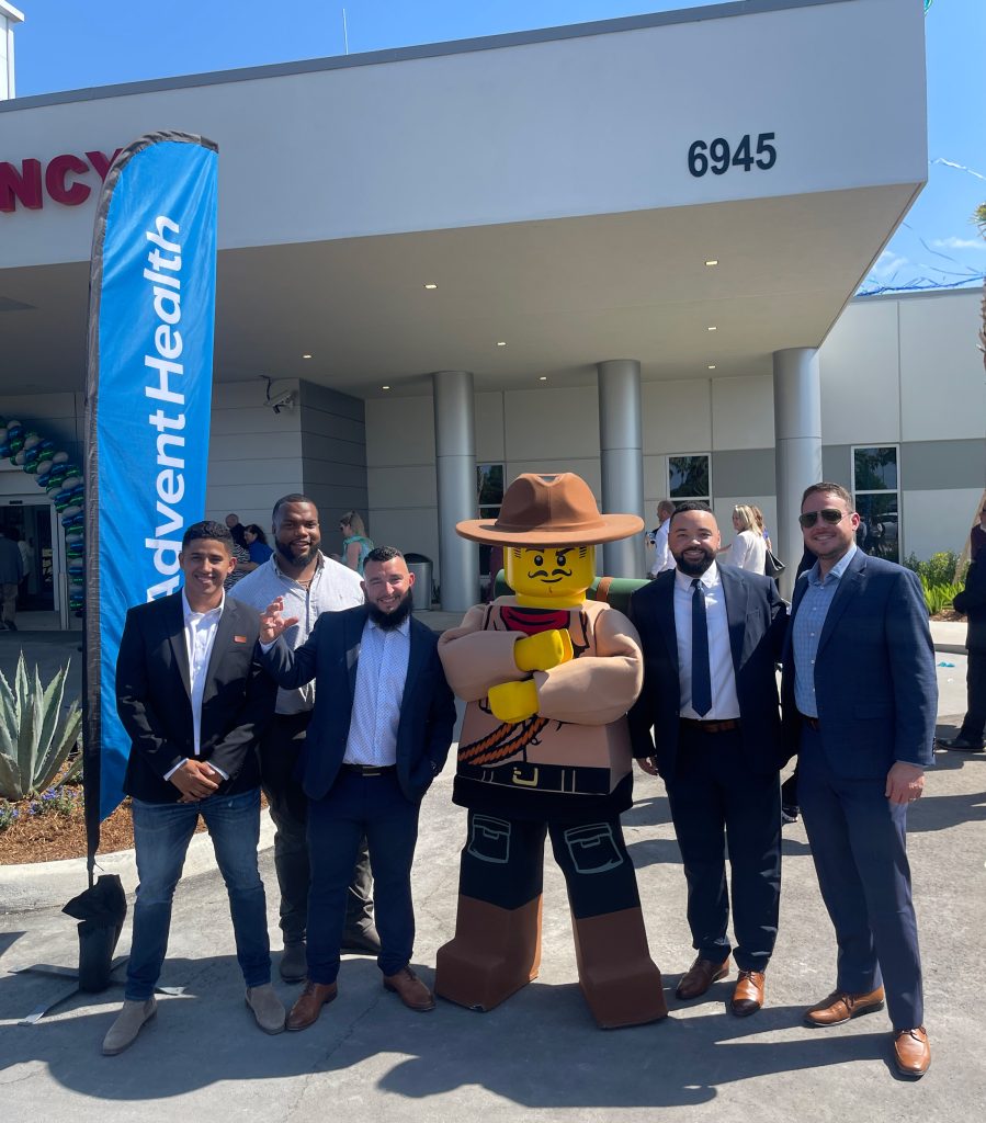 LEGOLAND mascot at AdventHealth Winter Haven Emergency Department ribbon cutting
