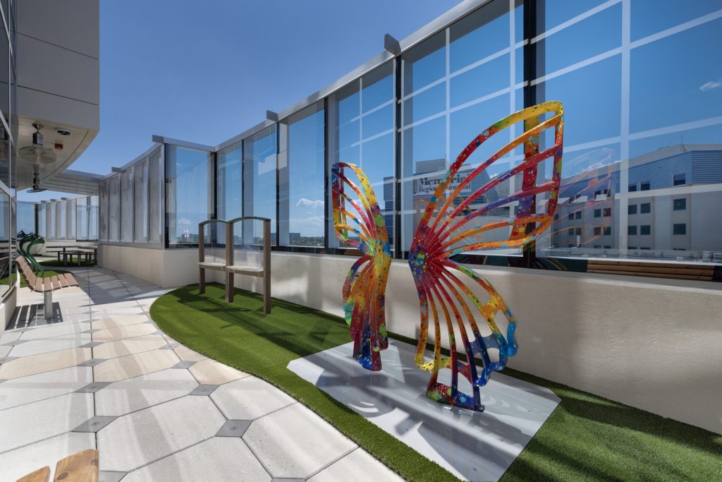 Joe DiMaggio Children’s Hospital butterfly terrace