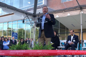 Jeff Jones speaking at ribbon cutting