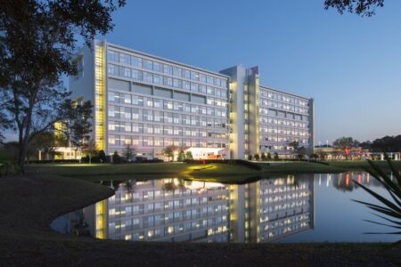 Night view of Mayo Clinic in Jacksonville
