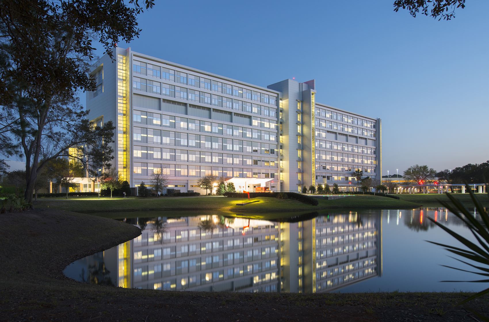 Night view of Mayo Clinic in Jacksonville