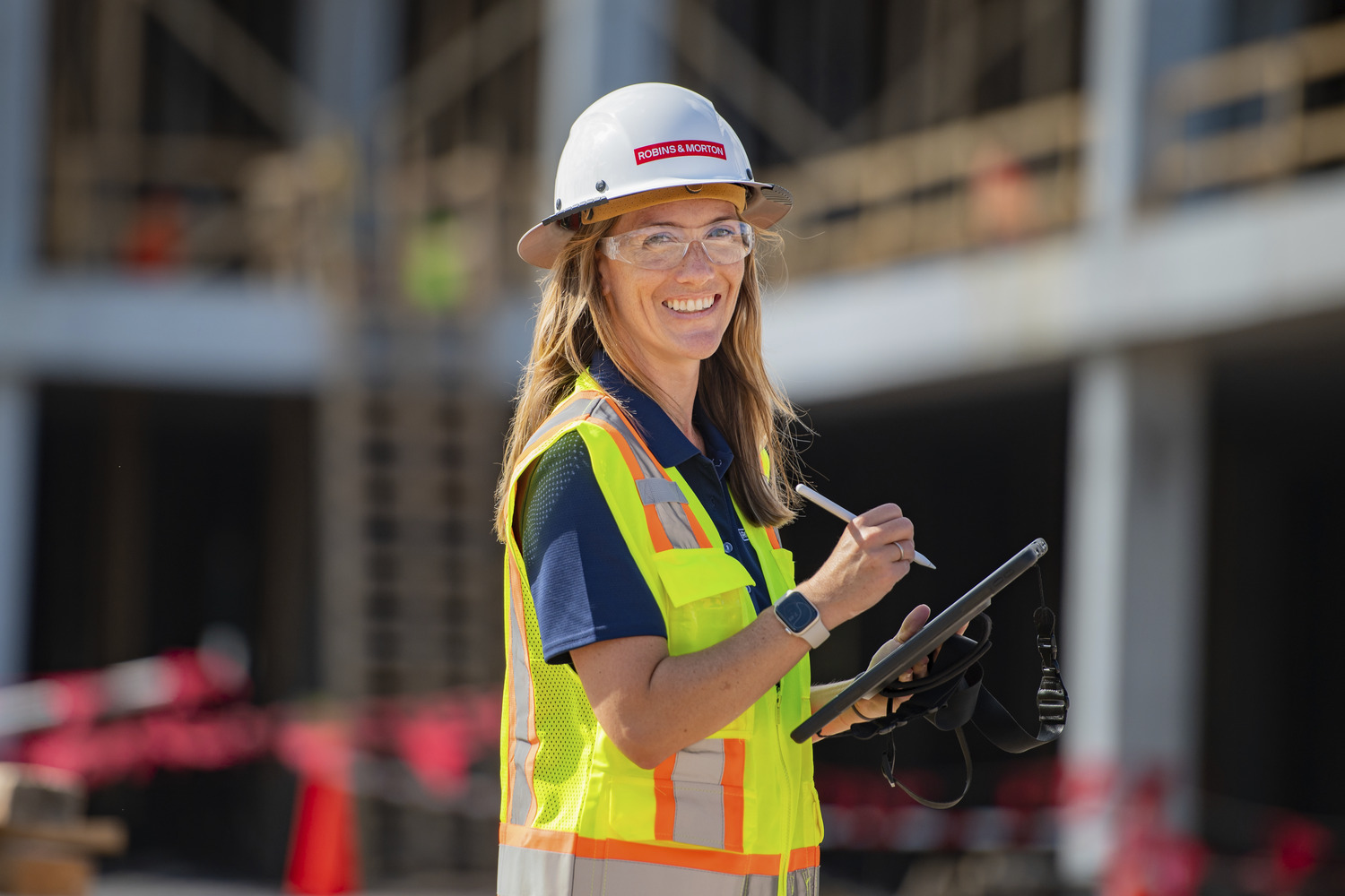 construction worker performing inspection