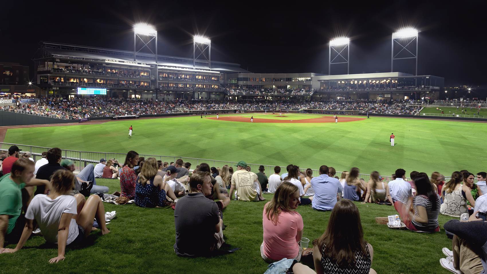 Regions Field at night