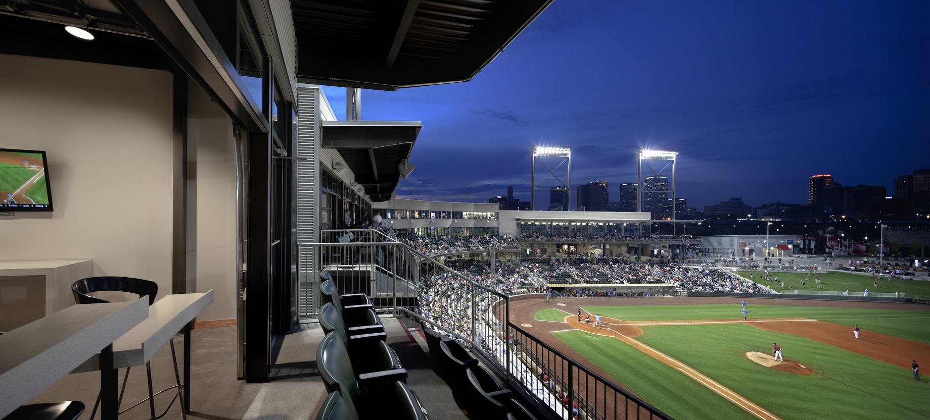 Regions Field at night