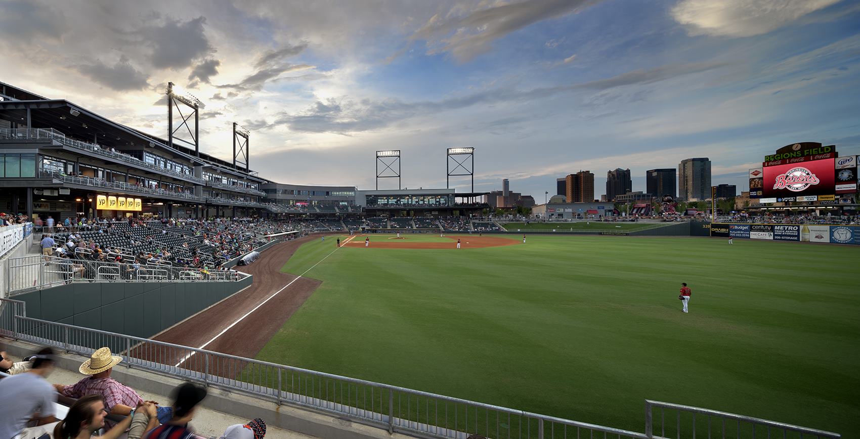 View of downtown Birmingham skyline at Regions Field