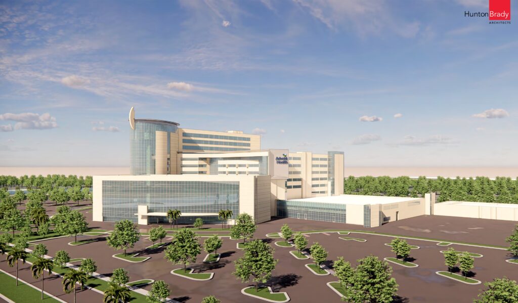 AdventHealth Daytona Beach vertical expansion exterior rendering