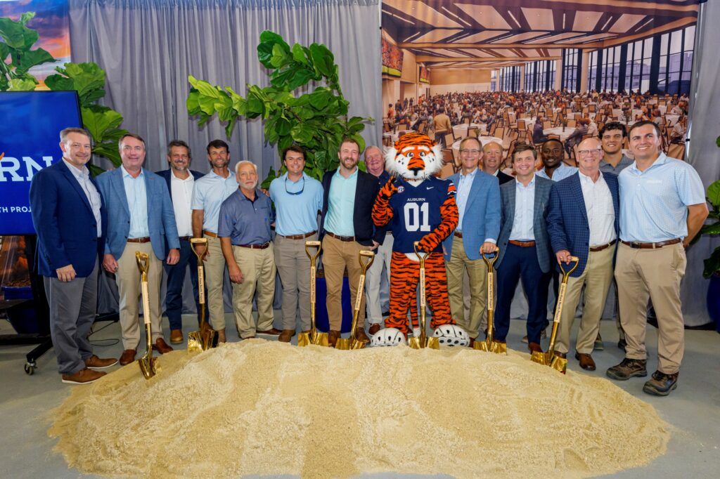 Robins & Morton Team at Jordan Hare North Groundbreaking - Courtesy of Auburn University