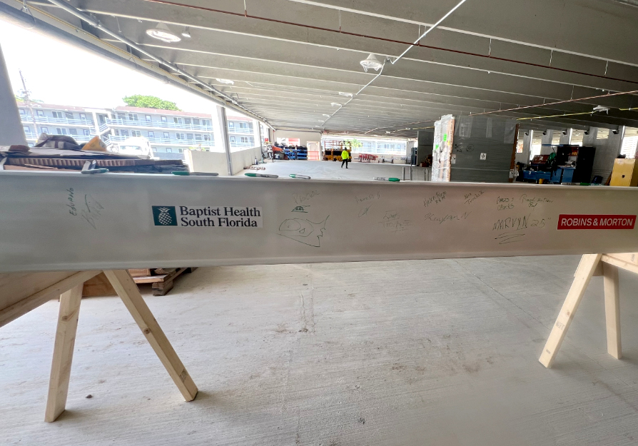 Baptist Health Rehabilitation Hospital topping out beam