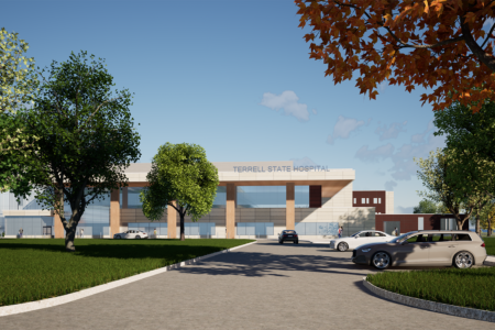 Terrell State Hospital main entry rendering