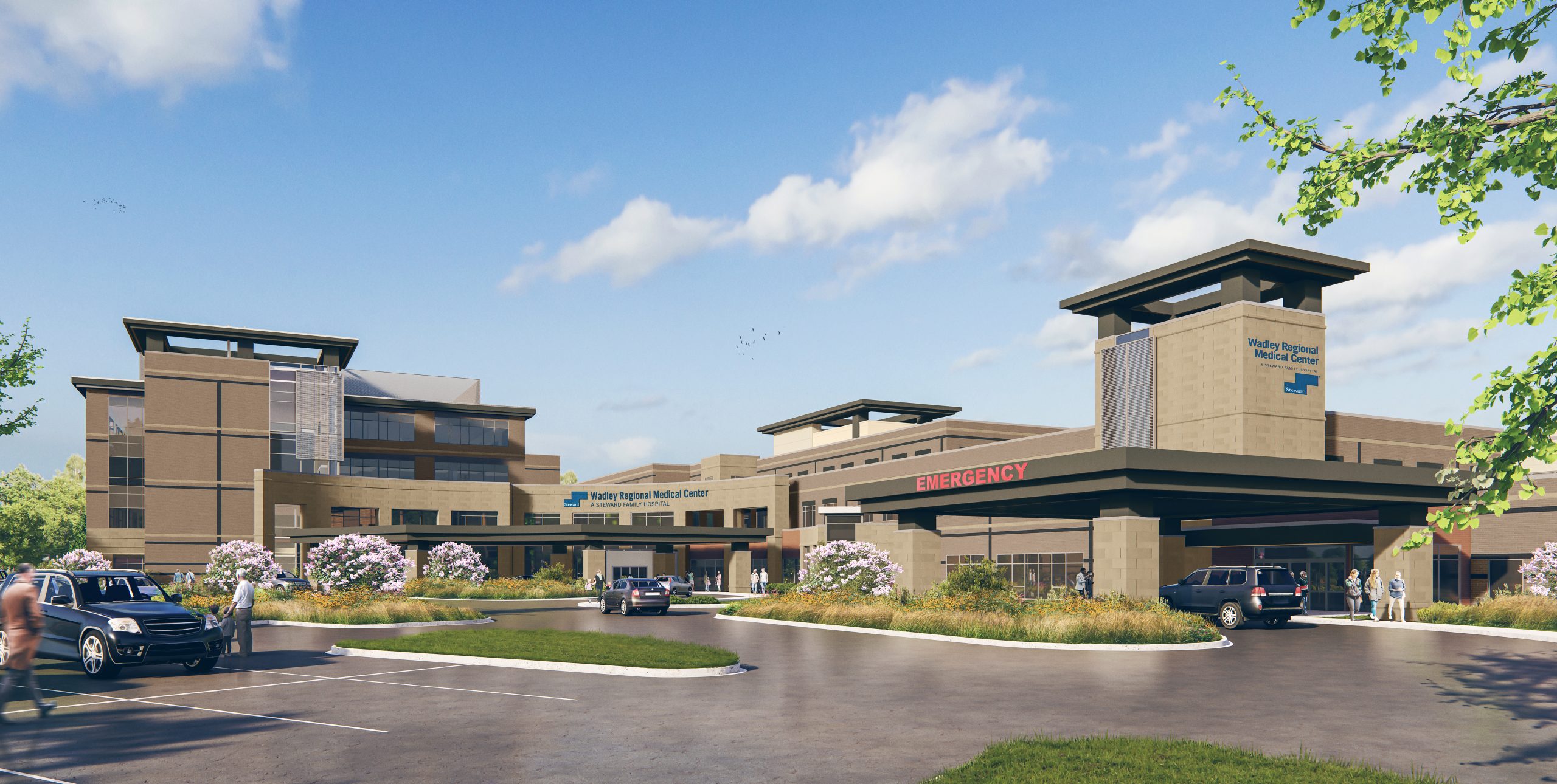 rendering of a hospital