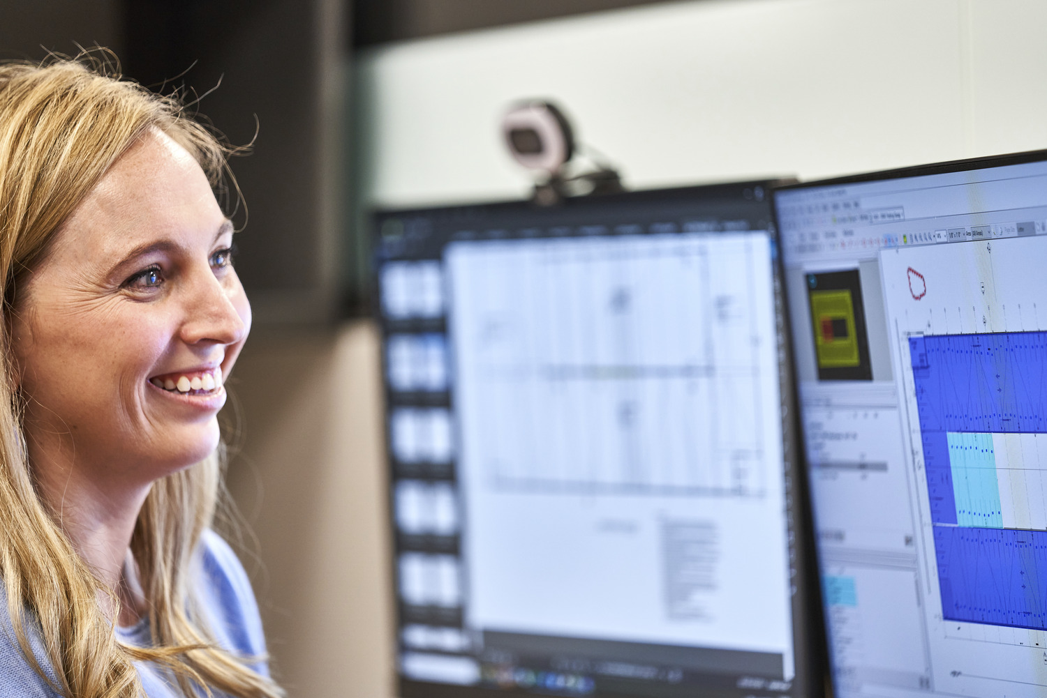 office worker at her computer