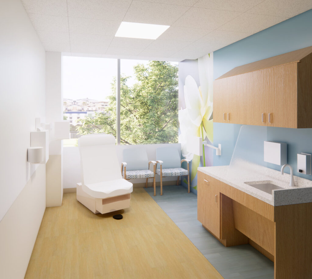 Carilion Taubman Cancer Center exam room rendering