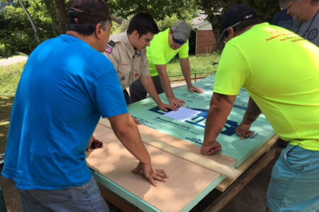 Project team at a philanthropy build