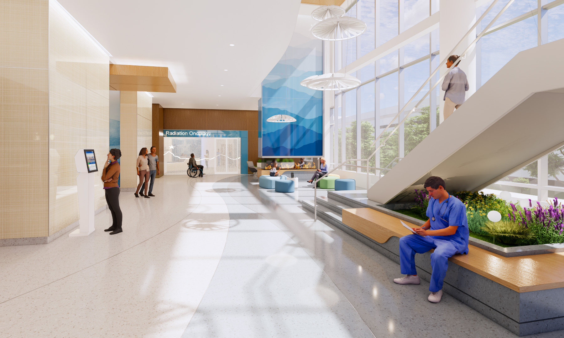 Carilion Taubman Cancer Center lobby rendering