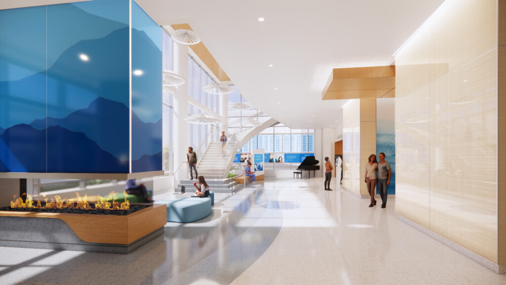 Carilion Taubman Cancer Center lobby rendering