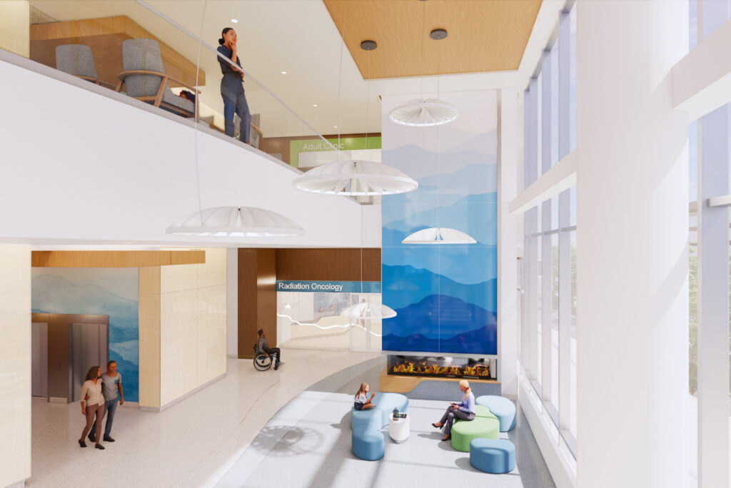 Carilion Taubman Cancer Center lobby rendering