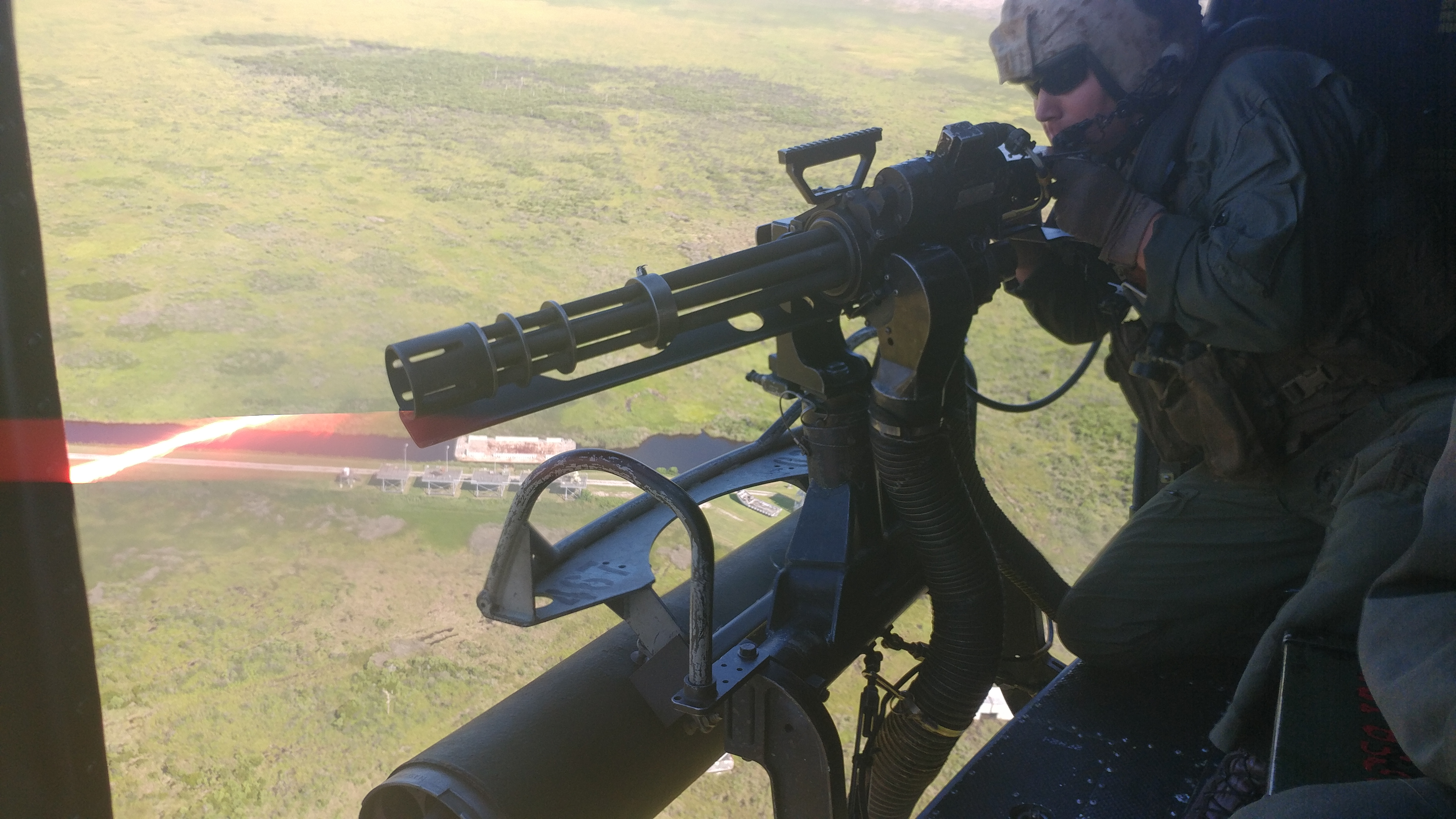 soldier in a helicopter